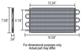 Derale Thin Line Copper Core Oil Cooler Kit Dimensions