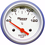 524-30 water temperature gauge. Silver dial, silver bezel. Electric 40–120 deg C.