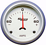 524-51 ammeter. Silver dial, silver bezel. 60–0–60 amps.