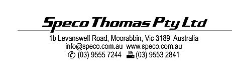Contact details for Speco-Thomas