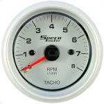 524-01 tachometer. Silver dial, silver bezel. 8000 rpm.